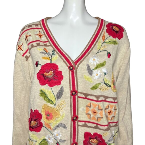 Vintage 90s Storybook Knits Embroidered Fall Sweater. Small. Cottagecore Grandma - Picture 7 of 13